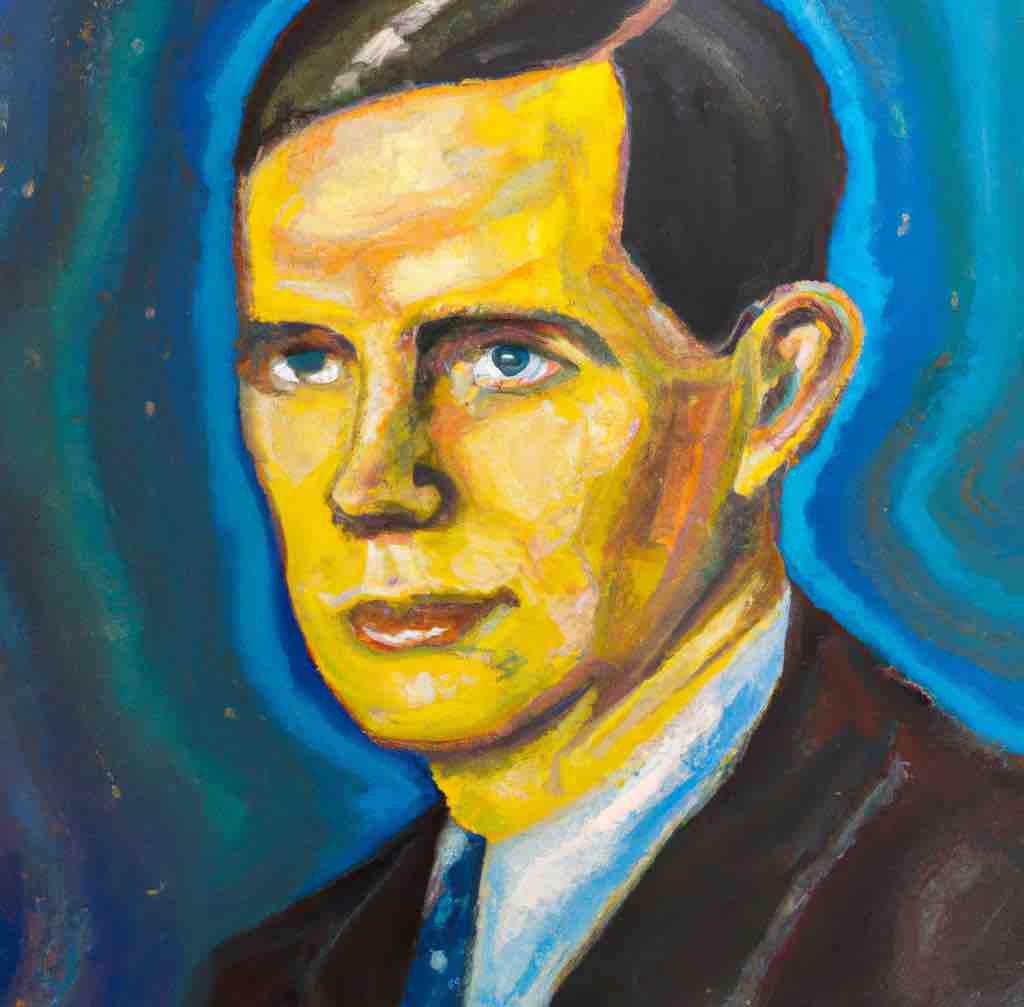 About banner image: AI-generated image of a Alan Turing in the style of an oil painting.